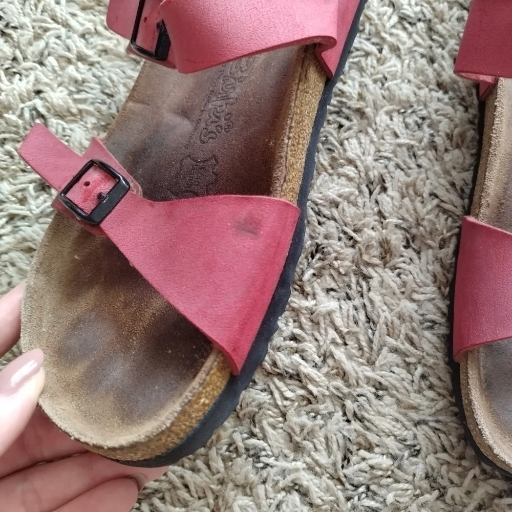 Birkenstock Sydney 2 strap red/pink sandals women's Sz 11